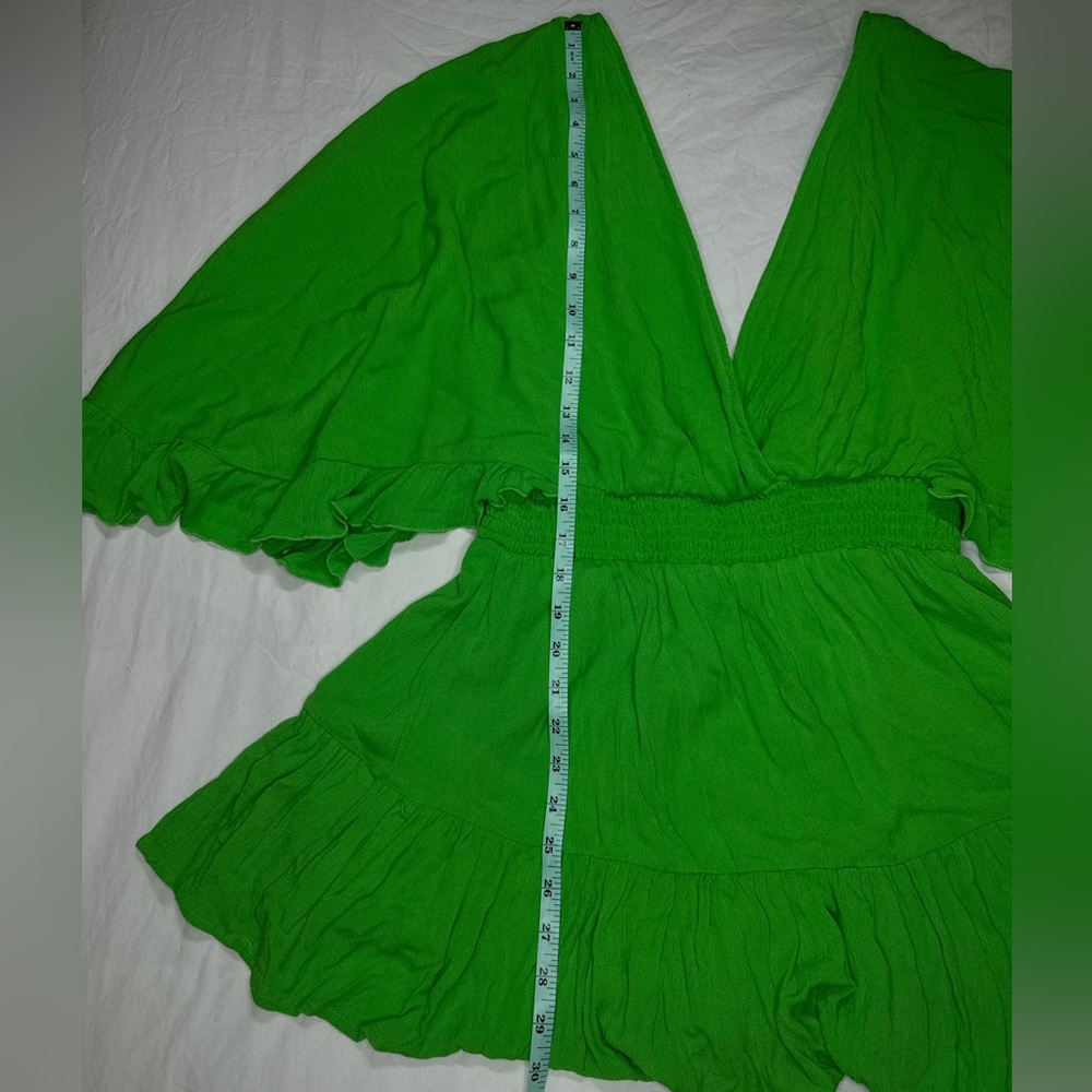 NWOT - FOREVER 21 Romper Bright Green | Large | Summer | Beach | Boho | Neon - Picture 8 of 10